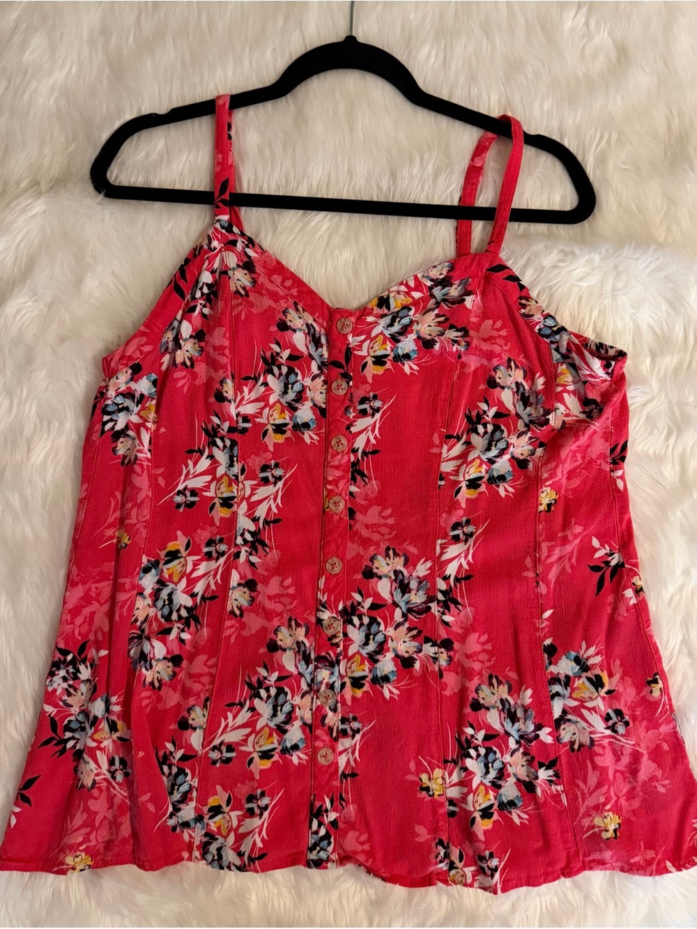 torrid Coral Floral Button-Front Cami size 1